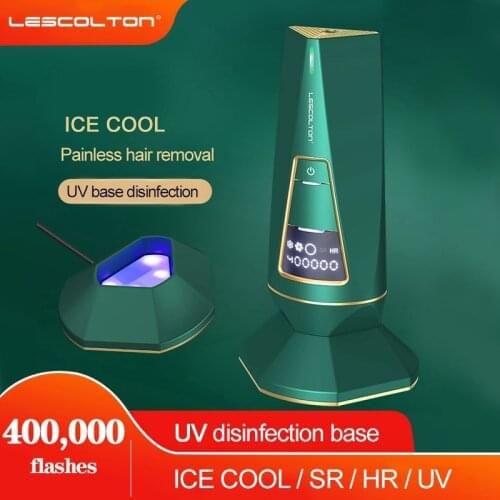 Lescolton T015C IPL Hair Removal UV Disinfection Base All In One Laser Photoepilator Machine Professional Epilator For Women