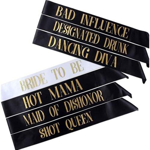 7pcs Bride To Be Team Bride Tribe Satin Ribbon Sash Wedding Party Bridal Shower Bachelorette Party Decoration Game Favor Gifts
