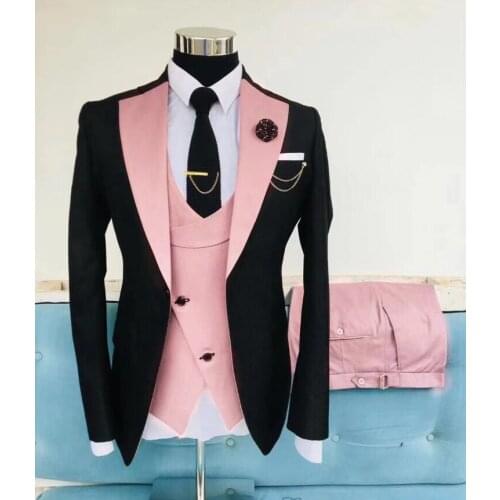 2021 Tailor-made Wedding Suit for men slim fit 3 piece Tailored business formal professional suits Custom man Prom Tuxedo Blazer