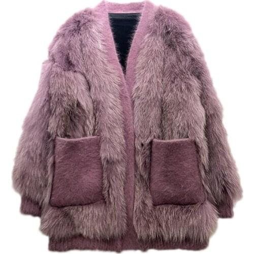 2020 winter new Korean version of the fox fur grass jacket womens mid-length mink cardigan loose coat