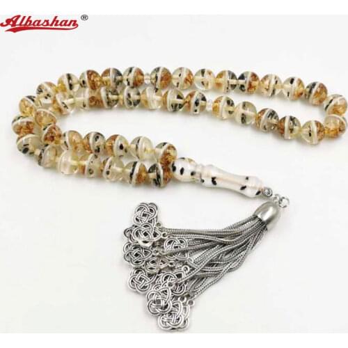 43Beads New Tasbih resin inside sesame and wood Prayer Beads islamic misbaha Muslim Mans bracelet Ramadan Eid gifts Rosary