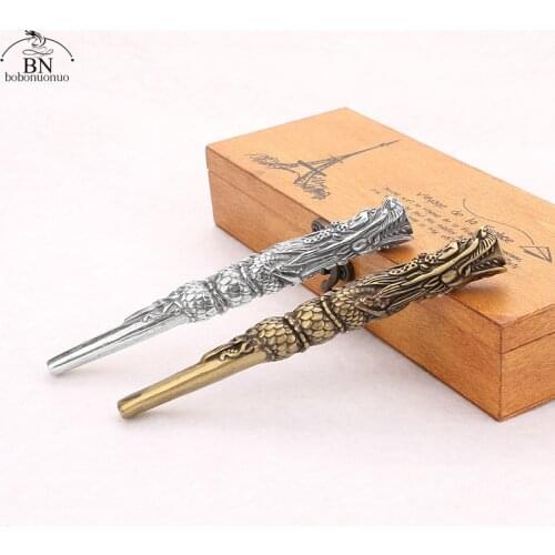 Retro Brass Smoke Dragon Cigarette Holder Fillter Tobacco Pipe Creative Smoking Pipe Smoking Accessories Husband Fathers Gift