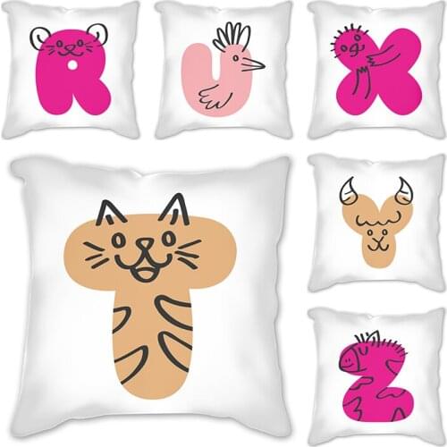 Super Soft Nordic Cushion Cover Pillow Decoration English Letter Decorative Print Cushions Cases Housse De Coussin Cojines