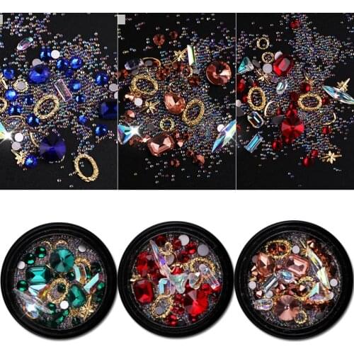 A Jar Super Shining Diamond Rhinestone Pearl Shell Alloy Nail Design DIY Nail Art Jewelry Decorations