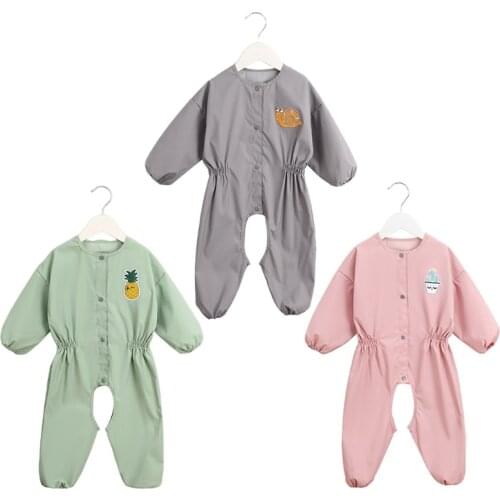 Waterproof Long Sleeve Apron Drawing Art Smock Romper Kids Painting Gown Clothes 24BE