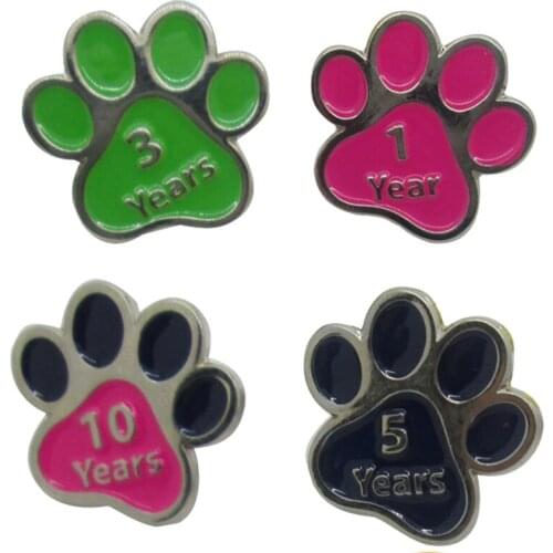 Custom Metal Dog Paw Glitter Pet ID Tags