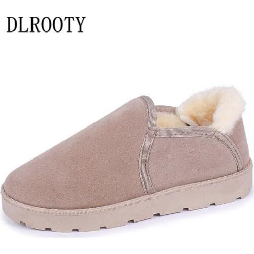 Women Snow Boots Ankle 2018 Winter Warm Plush Female Casual Shoes Woman Flat Fashion Platform Round Toe Slip On Outdoor