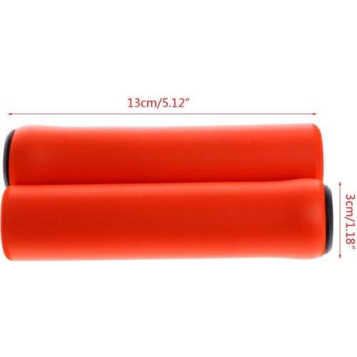1Pair Bike Silicone Anti-slip Handlebar Grips Cover For Mountain Bicycle Shock Absorption Strong Support Ultralight Handle Cover