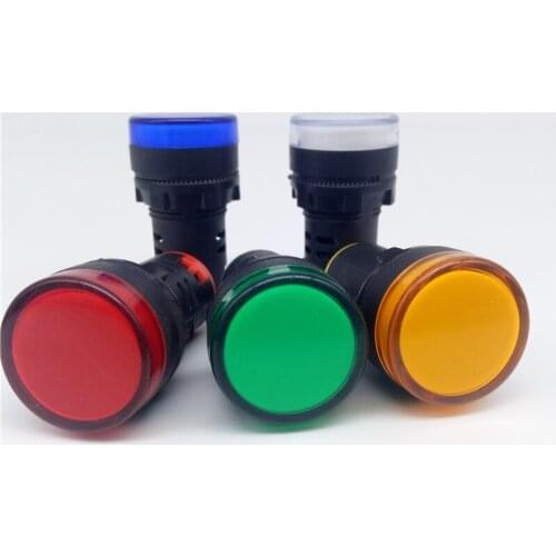 10pcs 22MM highlight LED signal light LED signal indicator APT indicator LED signal light AD16-22D/S 6V/12V/24V/220V/380VDC/AC