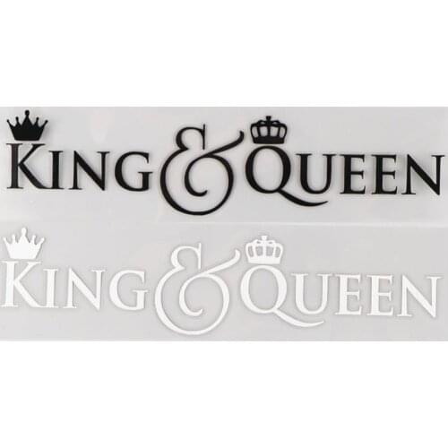 17.4*4CM KING QUEEN Vinyl Decal Car Sticker Personality Word Decor Cartoon