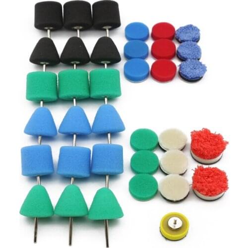 28/36/61/69pcs Mini Polishing Pad Car Detailing Drill Polish Pads Sponge Flexible Shaft Buffing Wheels Kit Auto Polisher Machine