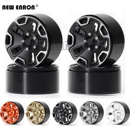 4Pc 1.9" Metal Beadlock Wheel Rims RC Hub for 1/10 RC Crawler Car Parts Jeep Wrangler Axial SCX10 Tamiya Traxxas TRX4 MST RC4WD