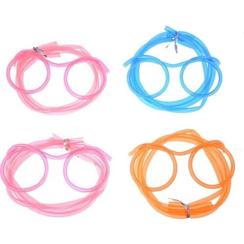 4x Novelty Glasses Design Drinking Straw Funny Party Birthday