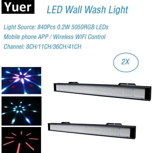 840Pcs 0.2W LED RGB 3IN1 Led Wall Wash Light 8/11/36/41 Channels DMX512 Led Bar Wash Stage Light Music Light DJ Party Wedding