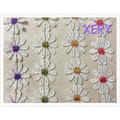 Free shipping 2.5cm 7 colors daisy water soluble lace trim,XERY13299