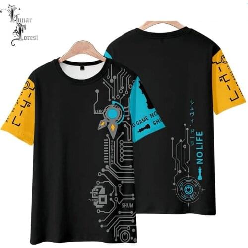NO GAME NO LIFE 3D Printing T-shirt Summer Fashion Round Neck Short Sleeve Popular Japanese Anime Streetwear Plus Size