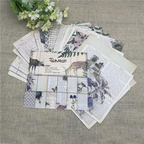 24sheet 6"X6"Jungle Flower background Garden patterned paper Scrapbooking paper pack handmade craft paper craft Background pad