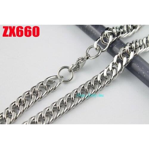 8.9mm four surface flat NK chain % stainless steel necklace Cuba chain fashion chains 20pcs ZX660
