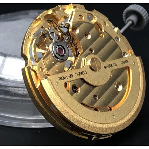 Miyota Golden Skeleton Dial Design 82S5 Standard Mechanical Movement 21 Jewels Top Accuracy Automatic Self-winding Movt