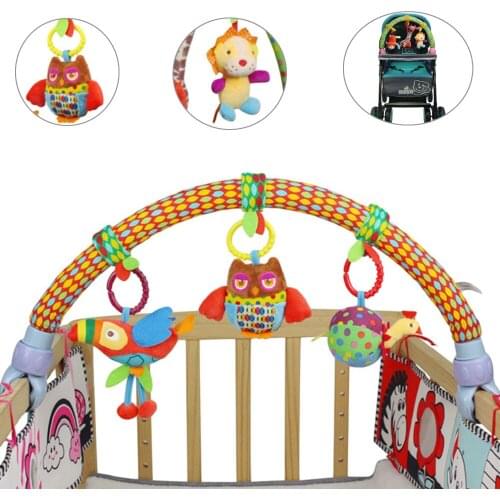 Baby Stroller Car Clip Hanging Seat & Stroller Toys Forest Animal Flying Bird Cartoon Mobile Rattle Newborn Toy 0-12 Months 90cm