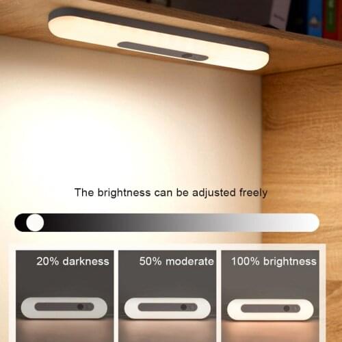 Dimmable PIR LED Motion Sensor Light Cupboard Wardrobe Bed Lamp USB Rechargeable LED Night Lights For Bedside Stairs Kitchen