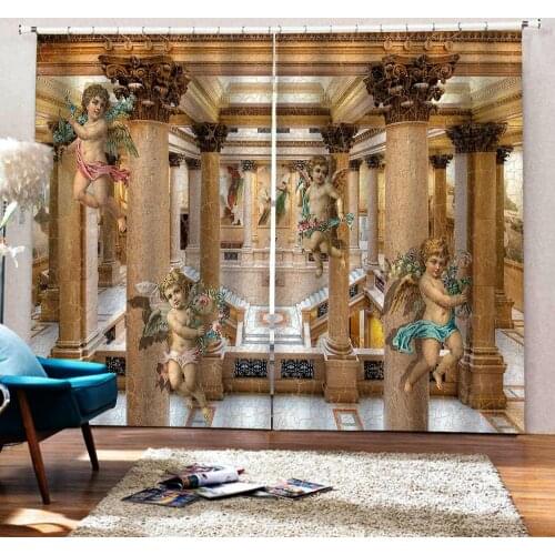 Europe curtains Roman European 3D Curtains angel design Curtains For Living Room Bedroom