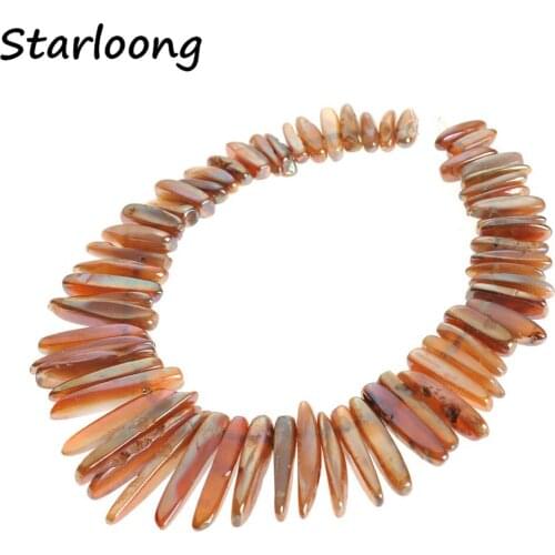 Smooth Titanium Rainbow Crystal Quartz Polished Spike Point Chip Top Drilled Stick Beads Loose Strand Beads for Jewelry Making