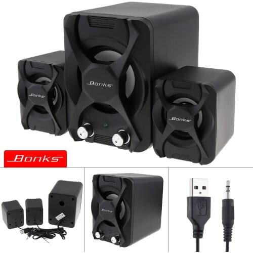Combination Subwoofer Speakers with Vigorous Bass Adjustment and Full Frequency Volume Control Knob for Desktop PC Mobile Phone