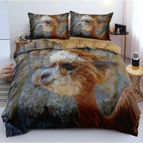 3D Custom Duvet/Quilt/Comforter Cover Bedding Sets Cartoon 220x240 King Bed Linen Set Queen Size Camel Alpacas Home Texitles