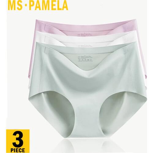 3Pcs Sexy Womens Panties Sets Ice Silk Underwear Seamless Comfortable Underpants Low Waist Female Briefs Lady Lingerie