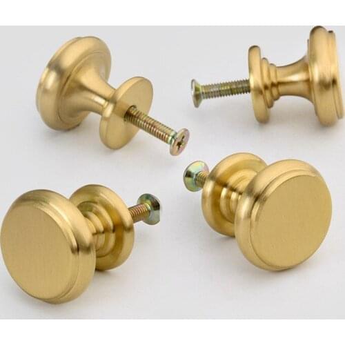 Brass Knobs Cabinet Handles Kitchen Dresser Drawer Pulls Handles Gold Furniture Hardware Retro Style-1Pack