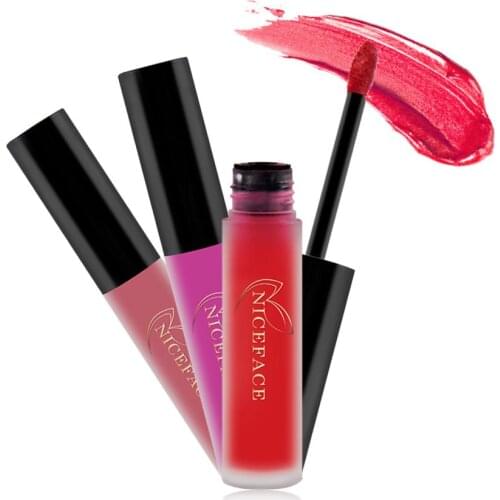 NICEFACE Matte Lip Gloss Waterproof Lips Makeup Liquid Lipstick Long Lasting Mate Red Brown 30 Colors Women Makeu Up Lipgloss