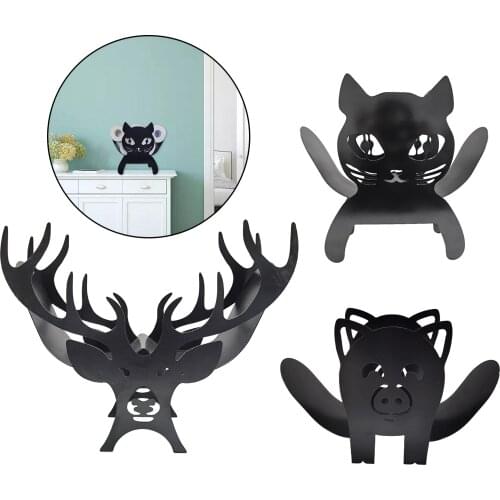 Metal Roll Paper Storage Stand Wall Mounted Toilet Paper Holder Decorative Ornaments for Bathroom