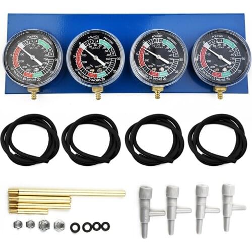 2pcs/4pcs Motorcycle Carburetor Vacuum Gauge Balancer Synchronizer Tool W/H Hose Kit For 2-4 cylinder engines Machines