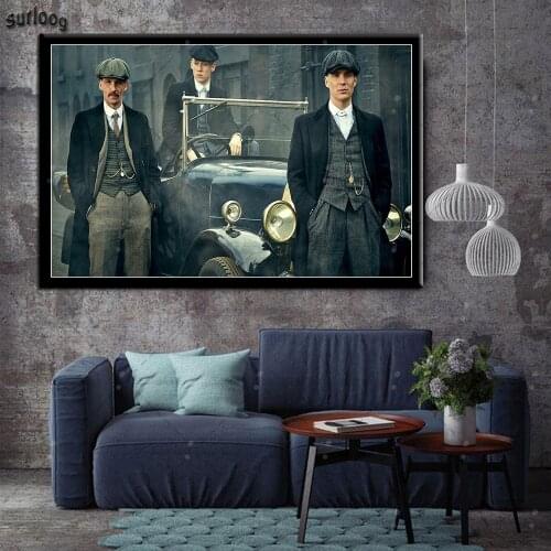 Peaky Blinders Cillian Murphy TV Show Hot Wall Art Poster Retro Pictures Prints Canvas Painting for Living Room Home Decor