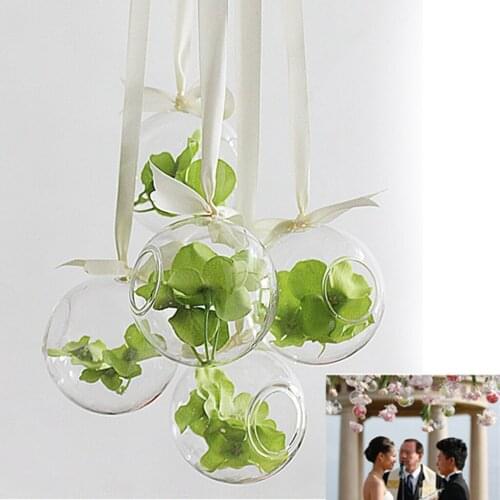 New Hot Hanging Glass Flowers Planter Vase Bottle Container Home Garden Cafe Decors10cm DIY Gifts Home Decorations