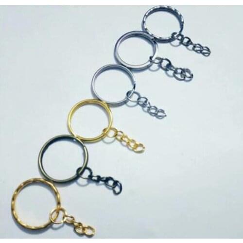 New Hot Wholesale Key Chains Vintage Fashion Bronze Gold 25mm Keychain DIY Car Handbag Key Chain Ring Jewelry Making