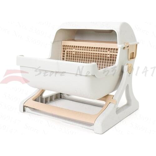 Portable Pet Supplies Factory Direct Sale Extra Large Semi-automatic Cat Toilet Pet Toilet Semi-closed Cat Litter Box Automatic