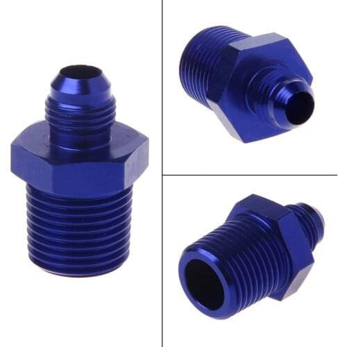 Various AN6 AN8 1/4" 3/8" 1/2" 1/4" 3/8" NPT Straight Fuel Oil Air System Hose End Fitting Adapter Blue