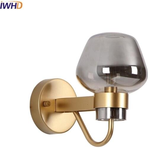 Glass Nordic Wall Lamp LED Wandlamp Black/Golden Fixtures Bathroom Bedroom Light For Home Lighting Living Room Wall Sconces