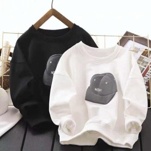 Boy Round Neck Sweater Spring Autumn Children Casual Loose Top Kids 2021 New Boys Clothes Fashion T-shirt For 10 12 13 14 Years
