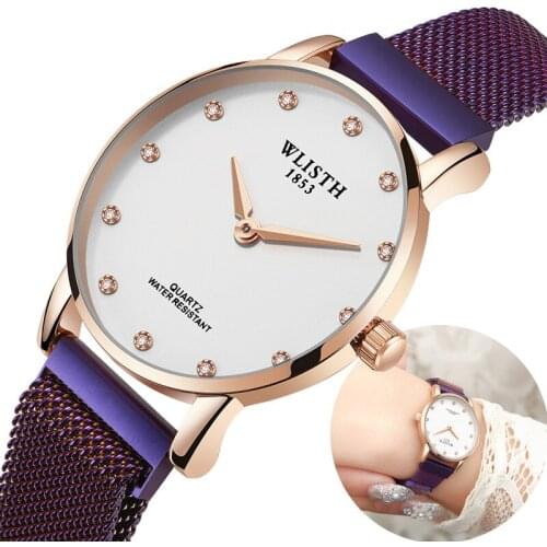 UTHAI CQ34 Women quartz watches ladies watch clocks rose gold wristwatch luxury Mesh stainless steel Rhinestone Rose gold