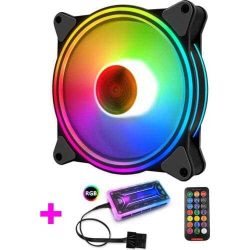 New Computer LED Fans Double-sided Computer Power Supply Fan Colorful LED Light Chassis Fan Red Blue Green White Cooler Fans