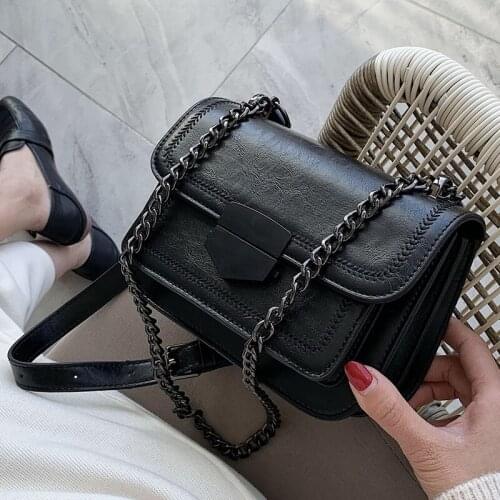 Vintage Flap Crossbody bag 2020 Fashion New High quality PU Leather Womens Designer Handbag Chain Shoulder Messenger Bag
