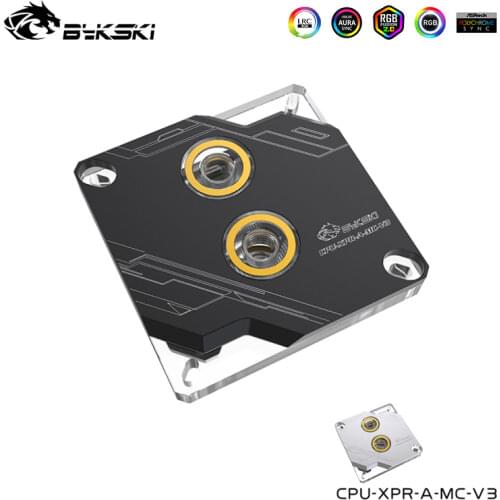 BYKSKI CPU Water Block Compatible LGA 1151 1155 1156 2011 2066 Cooler Connect Motherboard 12V 4PIN/5V 3PIN ,CPU-XPR-A-MC-V3