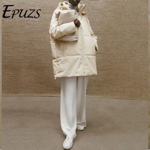 2020 Winter Fashion Slim Thick Oversize PU Jacket Coat Za Women Elegant Warm Pocket Casual Jacket Coat Famale Outerwear Chic Top