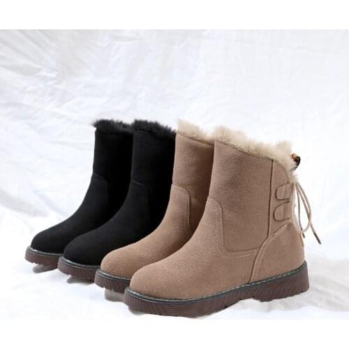 Platform Female Fur Boots Furry Snow Boots Winter Shoes Non-Slip Fashion Female Shoes Women Boots Ankle Boots for Womens U11-14