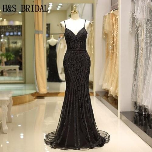 H&S BRIDAL Black evening dress Mermaid abendkleider prom dresses 2020 vestidos de fiesta Fromal Dress