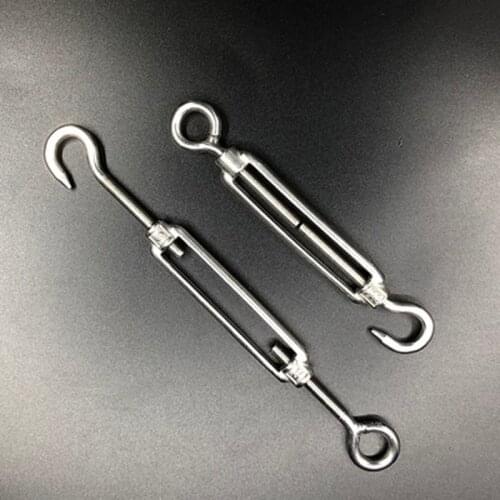 1 PCS M4 M5 M6 Stainless Steel 304 Adjust Chain Rigging Hooks & Eye Turnbuckle Wire Rope Tension Device Line OC OO CC Type