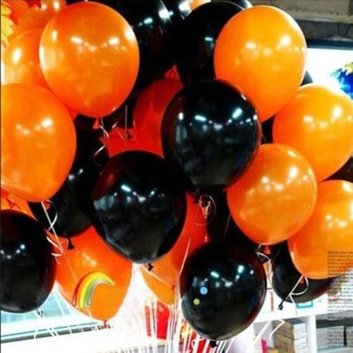 10“ Black Orange Latex Inflatable Halloween Circle Balloon Thick Decorative Balloons Birthday Party Supplies Kids Toy Air Globos